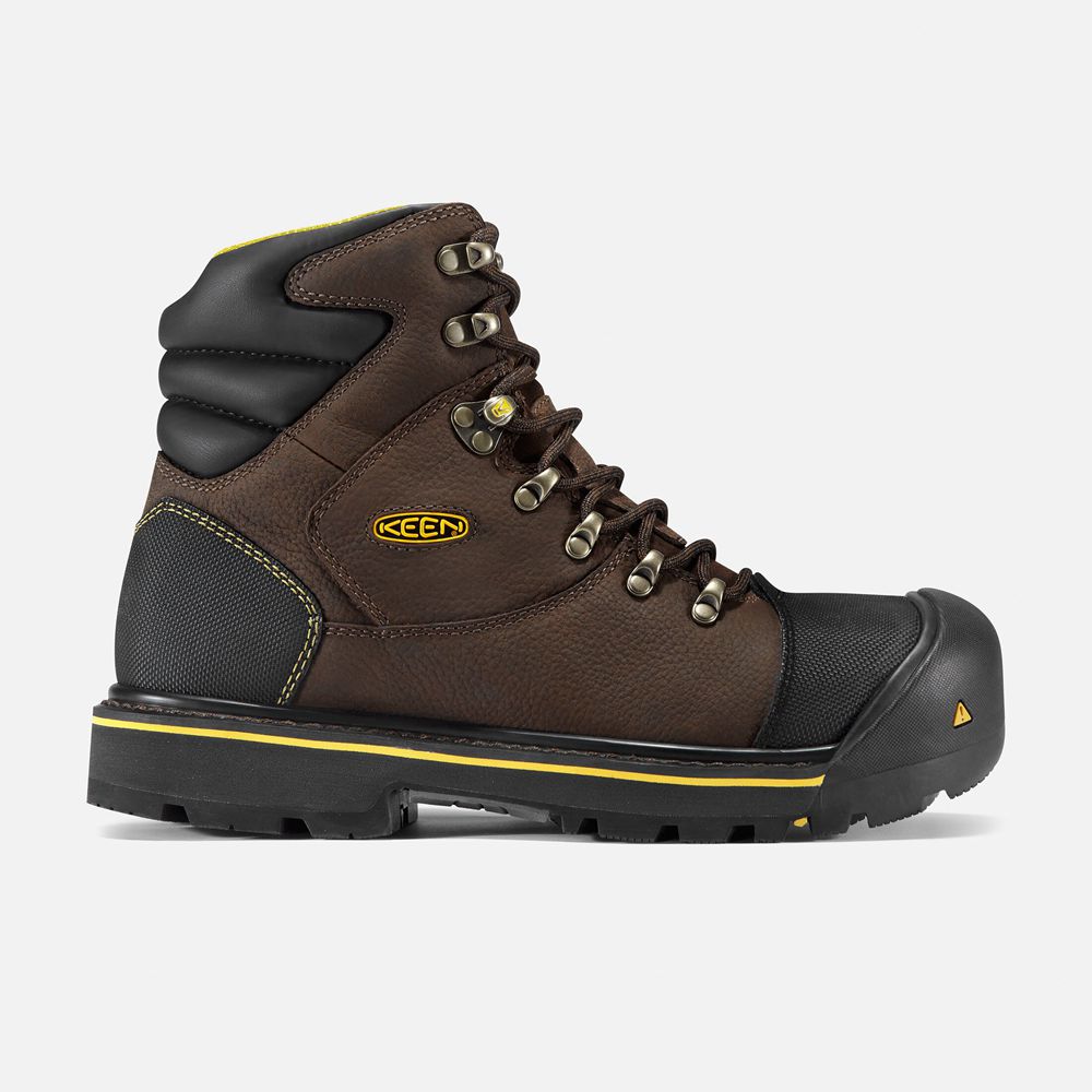 Botas de Trabajo Keen Mexico Marrom/Negros - Hombre Milwaukee 6\" (Steel Toe) - DH4065372